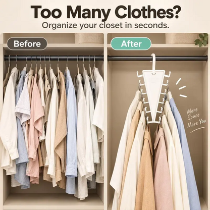 12-Hook Space Saving Closet Organizer – 360° Rotating Clothes Hanger