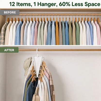 12-Hook Space Saving Closet Organizer – 360° Rotating Clothes Hanger