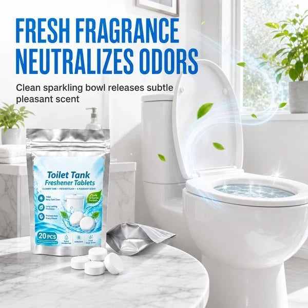 20 Pack White Round Effervescent Toilet Tank Freshener and Deodorizer Tablets