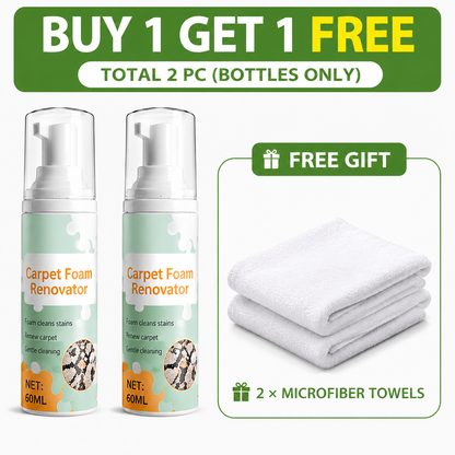 Waterless Carpet Foam Stain Remover with Towel