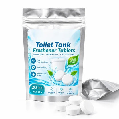 20 Pack White Round Effervescent Toilet Tank Freshener and Deodorizer Tablets