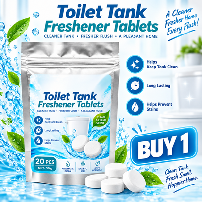 20 Pack White Round Effervescent Toilet Tank Freshener and Deodorizer Tablets